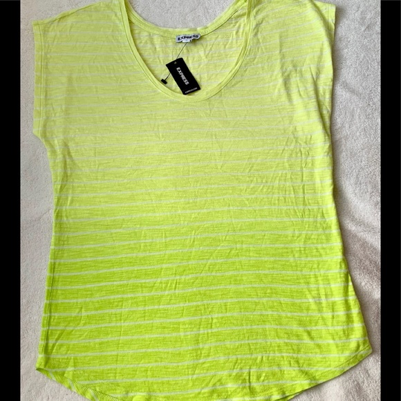Express short-sleeve yellow striped t-shirt XS - Picture 4 of 6